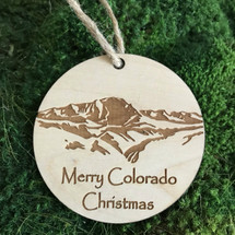 Merry Colorado Christmas wood ornament