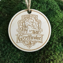 Gryffindor Crest wood holiday ornament