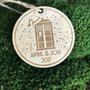 Tardis personalized wood holiday ornament