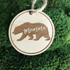 Bear personalized wood holiday ornament