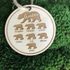 Bear family tree personalized wood ornament personalized wood holiday ornament.