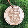 Slytherin Crest wood holiday ornament