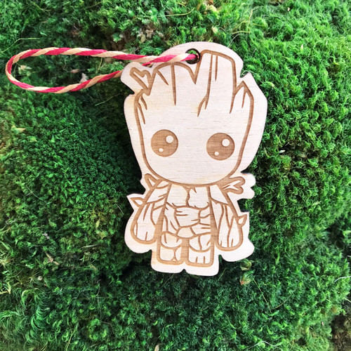 Groot wood holiday ornament