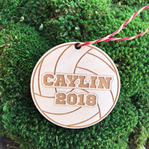 Basketball personalized wood holiday ornament.