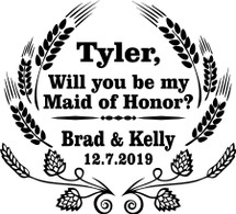 Custom listing for Kelly - 64oz growler with custom maid of honor art