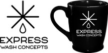 Custom listing for Beth - 10 black mugs with express concepts logo engraved