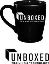 Custom listing for Bette - 20 black mugs with Unboxed logo 