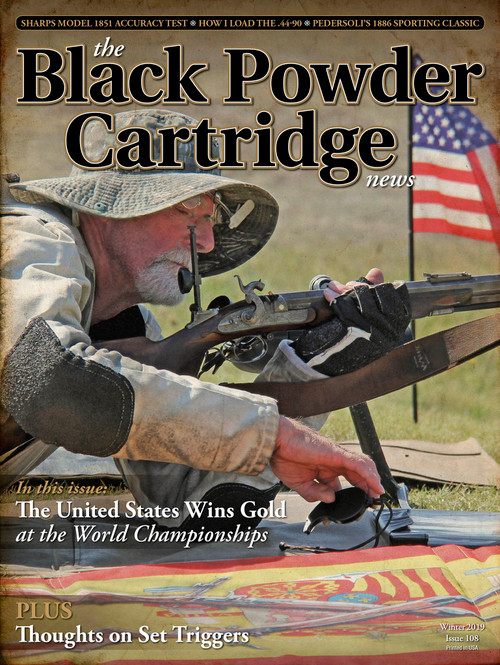 Our cover photograph in this issue comes from Fred Brouwer of the Netherlands and features USA team member Kenn Heismann doing his level best at the 12th MLAIC Long Range World Championships. The USA shooters finished with some impressive wins and kept alive the reputation of American excellence when it comes to accurate shooting and tough competitive spirit. We really applaud their exceptional efforts.
Read Ed Decker's article in Match Results for all the details as Ed was the captain of the USA team. The MLAIC competition is a great international event, promoting the responsible use of firearms in general and black-powder firearms in particular.  All the competitors deserve a hearty "thank you" from their fellow riflemen around the world for a job well done, and especially our American team who brought home the gold.