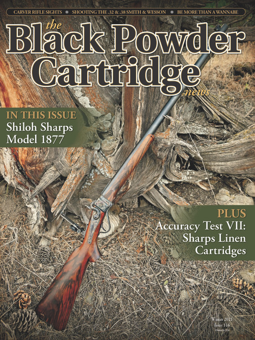 Our cover for this issue has been provided compliments of Shiloh Rifle Manufacturing and Sheryll Garbe. Thanks to Shiloh for making the beautiful firearm and to Sheryll for taking the great photograph to show it off to its best advantage. 
The 1877 Sharps was by no means a prolific model of single-shot rifle, but it surely rates as one of the most elegant. Its "plainer" sister, the Model 1874, is well-known throughout the single-shot world, but the Model 1877 is relatively unkown by comparison.
If you would like to acquaint yourself further with this great rifle, check out the informative and interesting article by Steve Garbe in this issue. However, a word of warning; don't blame us if you suddenly find yourself in dire need of an 1877. If you do, however, Shiloh can scratch the itch.