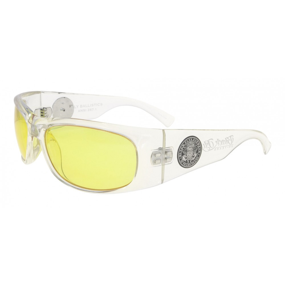 Black Flys Fly Ballistics Safety Glasses Clear Frame Yellow Lenses
