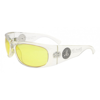 Black Flys Fly Ballistics Safety Glasses - Clear Frame - Yellow Lenses - ANSI Certified
