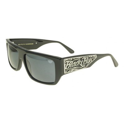 Black Flys Sci Fly 6 Sunglasses - Shiny Black - Smoke - New