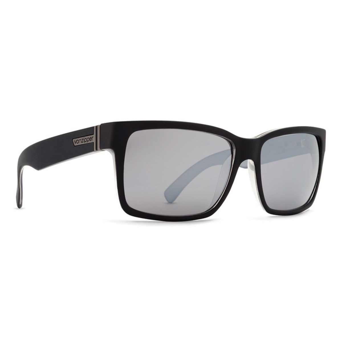 Von Zipper Elmore Sunglasses Silver Chrome ELM-BKN Black Satin