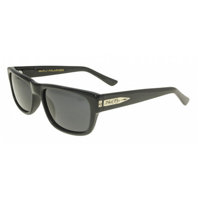 Black Flys McFly Sunglasses - Shane Sheckler Ltd Ed. - Shiny Black - Smoke Polar
