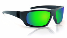 Hoven Easy Sunglasses - Black On Black - Green Chrome Polar - 52-9964