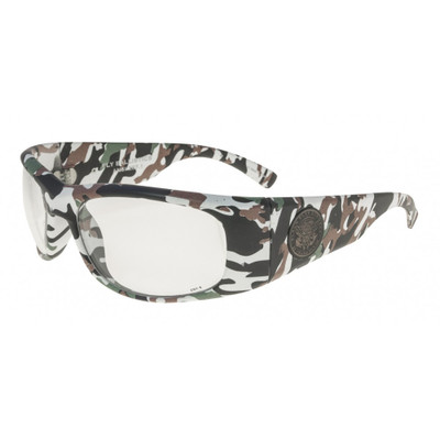 Black Flys Ballistic Fly Glasses - Camo Print - Clear Lenses

