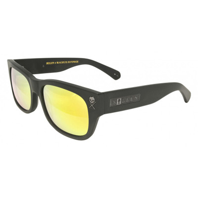 Black Flys Sullen 2 Sunglasses - Black Chrome Logos - Matte Black - Gold Mirror