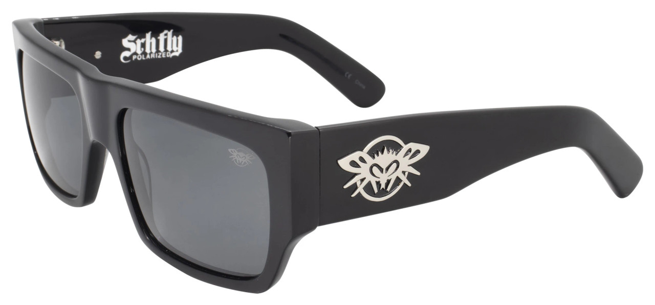 BRAND NEW Black Flys Sunglasses KING FLY SHINY BLACK Smoke LENS LIMITED EDITION
