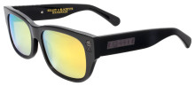 Black Flys Sullen 2 Sunglasses - Black Chrome Logos - Shiny Black - Gold Mirror