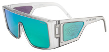 Black Flys Fly Jefe Sunglasses - Crystal Grey -  Polar Green Mir Lens Z87.1