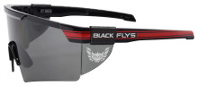 Black Flys Fly Shield Sunglasses - Shiny Black - Red Stripe - Smoke