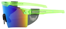 Black Flys Fly Shield Sunglasses - Neon Green  - Green Mirror