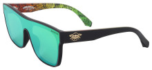 Black Flys Choloha Mono Fly X Sullen Sunglasses - Matte Black  - Green Mirror