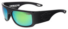 Black Flys Floating Fletcher Sunglasses - Shiny Black - Green Mirror Polarized