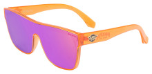 Black Flys Mono Fly Sunglasses - Neon Orange - Violet Mirror Lens