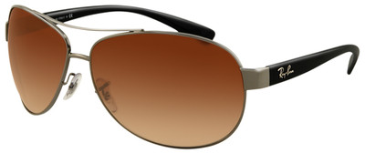 Ray Ban RB3386 004/13 Aviator Sunglasses - Gunmetal w/Brown Gradient - Large 67mm