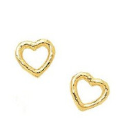 Hammered Heart Earrings