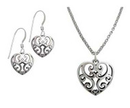 Juliet's Heart Necklace and Earrings.  Buy the necklace, receive 1/2 off Earrings