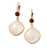 Moonstone and Garnet Earrings