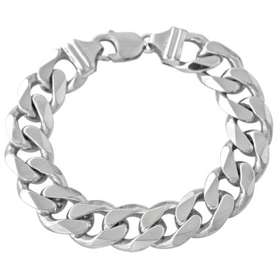 Boys And Girls Sterling Silver Curb Chain Diamond Or Plain ID Bracelet –  Loveivy.com
