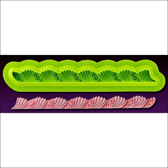 Fanfare Border Marvelous Molds Silicone Mold Cake Decorating