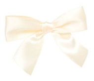 3 1/2" BOW TWIST TIE -CREAM--PKG/100