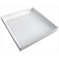 1# FOLDING SQUARE BASE WHITE 7 9/16" x 7 9/16" x 1 1/8"--PKG/25. REQUIRES SEPARATE COVER/TOP.