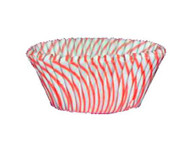 STRIPED BAKE CUP RED--2" Base, 1-1/4" Wall--PKG/500