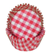 GINGHAM RED MINI BKG CUP-1-1/2" Base, 3/4" Wall--PKG/500