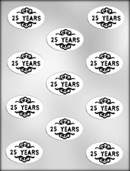1-7/8" OVAL 25 YEARS MINT CHOCOLATE CANDY MOLD