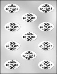 1-7/8" OVAL 40 YEARS MINT CHOCOLATE CANDY MOLD