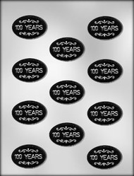 1-7/8" 100 YEARS/OVAL CHOCOLATE CANDY MOLD