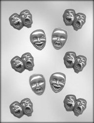 1-3/4" COMEDY/TRAGEDY MASK CHOCOLATE CANDY MOLD