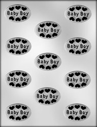 1-7/8" OVAL BABY BOY CHOCOLATE CANDY MOLD