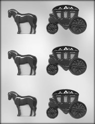 2" HORSE & CARRIAGE CHOCOLATE CANDY MOLD