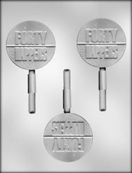 2-3/4" FORTY HAPPENS SUCKER CHOCOLATE CANDY MOLD