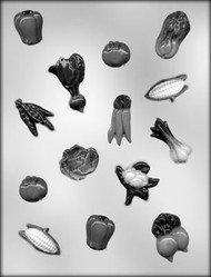 1" - 1-3/4" VEGETABLE ASSORTMENT CHOCOLATE CANDY MOLD