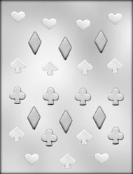 3/4" - 1-1/4" PLAYING CARD SUIT CHOCOLATE CANDY MOLD