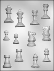 1-3/8" - 2-3/8" 3D CHESS PIECES CHOCOLATE CANDY MOLD
