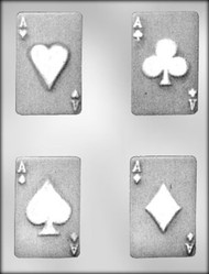 3-1/2" PLAYING CARD CHOCOLATE CANDY MOLD.